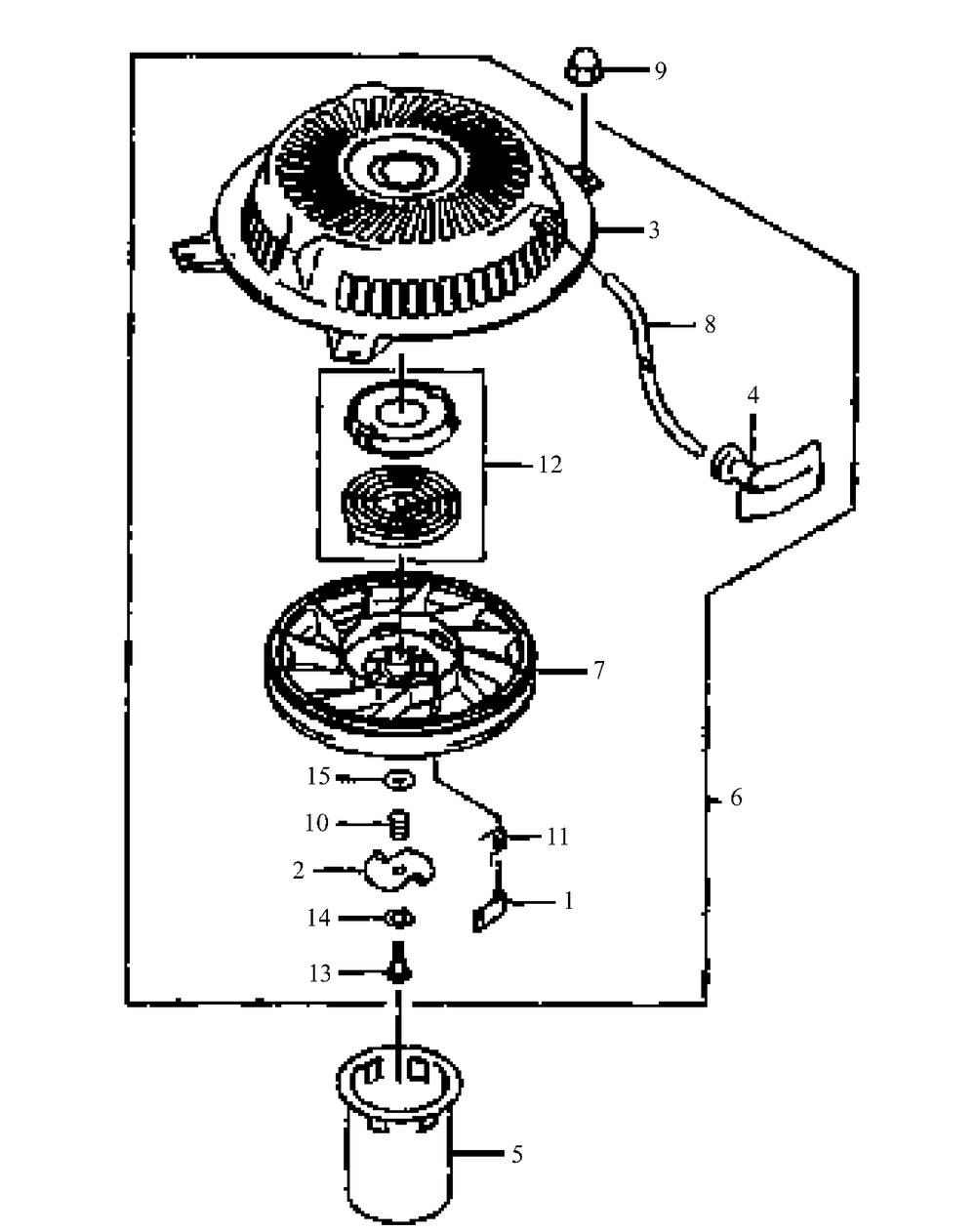 Fh451v-As03 Recoil Starter Diagram and Parts List for G1548 55AE232S150-WAM Cub Cadet Lawn Mower